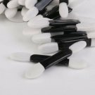 50pcs Disposable Double Ended Sponge Eye Shadow Applicators Black Handle
