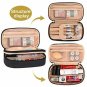 Small travel makeup bag Compact double layer women's cosmetic bag