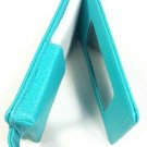 Lipstick Case Lip Gloss Pouch Teal Textured Travel Case w/ Built in Mirror NEW
