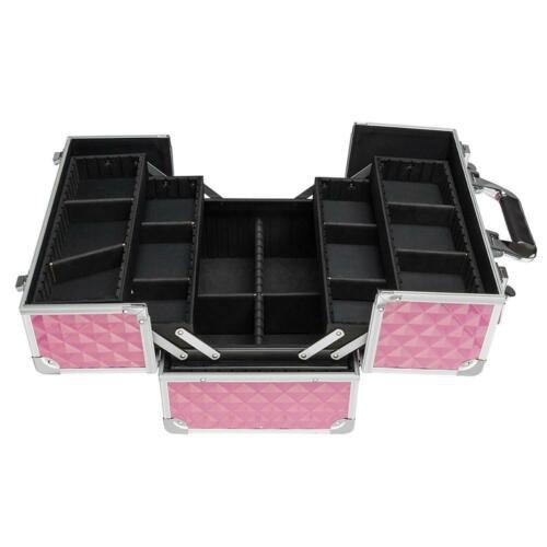 New 14"Pro Aluminum Makeup Train Case Travel Cosmetic Organizer Case Jewelry Box