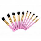 10Pcs Makeup Brushes Kits Eyebrow Eyeliners Face Lip Brush Pink Gold Brush Tool