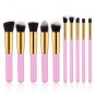 10Pcs Makeup Brushes Kits Eyebrow Eyeliners Face Lip Brush Pink Gold Brush Tool