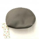 Scalloped Edge Small Cosmetic Bag Zip Closure Gray