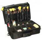 13.5" Soft Oxford Makeup Train Case Cosmetic Organizer Storage Bag Pockets Black