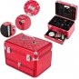 Lockable Nail Makeup Tool Organizer Box Portable Nail Polish Storage Train Case
