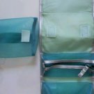 Cosmetic and Toiletry Folding Travel Case with Three Zippered Compartments