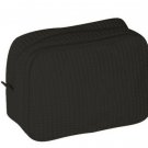 Personalized Monogrammed Lg Waffle Weave Cosmetic Bag-Black