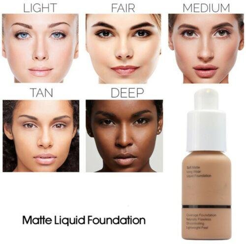 PHOERA Foundation Makeup Full Coverage Liquid Base Brighten Long-Lasting Shade