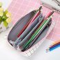 Simple Canvas Cotton Large Capacity Lattice Stationery Bag Cosmetic Pouch