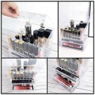 Makeup Skincare Organizer Jewelry Open Lid Drawer Storage Box Acrylic Case 2 Pcs