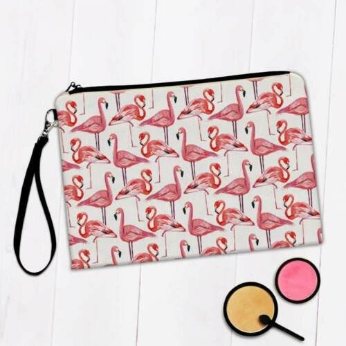 Flamingos : Gift Makeup Bag Pattern Bird Pink Tropical Wall Decor Kitchen Female