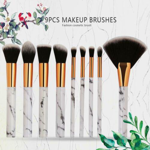 9pcs/Set Pro Marble Pattern Makeup Brushes Foundation Beauty Cosmetic Tools
