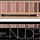 Paleta de sombras de ojos de color nudes para el arte del maquillaje