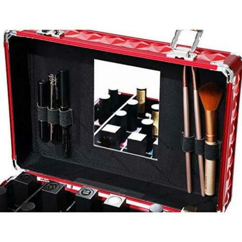 Makeup Train Case with 24 Compartment Lipstick Jewelry Brush Storage Box Durable