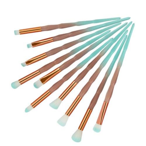 10Pc Makeup Brushes Set Eyebrow Brush Eyeshadow Contour Eye Lip Brush US Stock