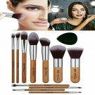 Brochas De Maquillaje Profesional Set Natural Ojos Juego Kabuki De Bamboo