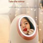 Portable LED Mirror USB Charging Makeup Dustproof Waterproof Storage Box Drawer