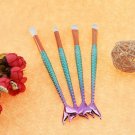 7pcs Green Gradient Purple Beauty Fishtail Makeup Brush Set S1