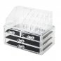 Acrylic 4 Drawer Makeup Case Cosmetic Brush Organizer Jewelry Holder Storage Box