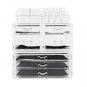 Large Capacity Acrylic Cosmetics Storage Rack With 7 Drawers Transparent BR