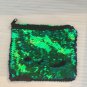 Womens Flip Sequin Makeup Bag Green and Black New