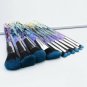 Makeup Brush Set 10PCS Crystal Transparent Handle Kabuki Powder Foundation Tool