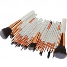 22pcs Beauty Makeup Brushes Set Eye Shadow Blush Lip Brush Kit (White Gold)