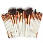 22pcs Beauty Makeup Brushes Set Eye Shadow Blush Lip Brush Kit (White Gold)