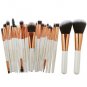 22pcs Beauty Makeup Brushes Set Eye Shadow Blush Lip Brush Kit (White Gold)