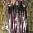 NEW 12 Pc. Makeup Brush Set With Soft Nylon Bristles & Pink Handles