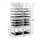 Large Clear Makeup Organizer Skin Care Cosmetic Container Cube with 12 Drawers