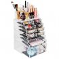 Large Clear Makeup Organizer Skin Care Cosmetic Container Cube with 12 Drawers