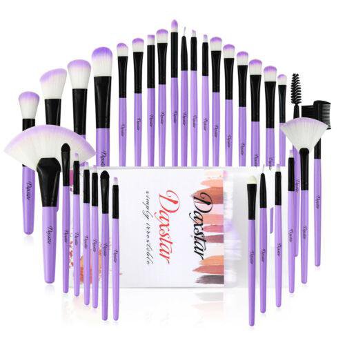 Makeup Brushes Sets Powder Busher Lip Brush +Luxury Bag Beauty Makeup PURPLE