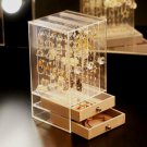 Dustproof Acrylic Earrings Display case Jewelry Storage Box Drawers Rack Holder