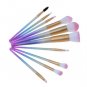 10pcs 3D Rainbow Makeup Brush Set Foundation Eyebrow Cosmetic Beauty Tool