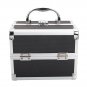 Portable Aluminum Makeup Storage Box Beauty Train Case Organizer Lockable W/ Key