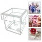 Acrylic Flower Box Clear Decor Square Rose Pot Holder Cosmetic Makeup Organizer