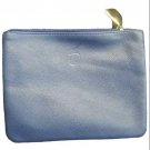 Blue Vegan Leather Case Makeup Bag Zipper Cosmetics