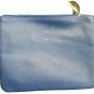 Blue Vegan Leather Case Makeup Bag Zipper Cosmetics