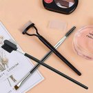 3 pcs Duo Eyebrow Brush and Spoolie & Eyelash Comb Curlers & Steel Brow Brush Co