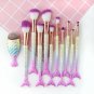 11Pcs Pro Mermaid Makeup Brushes Eyebrow Shadow Face Lip Brush Soft US