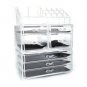 Plastic Cosmetics Storage Rack 4 Small Drawers 3 Large Drawers Transparent SK