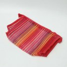 Red Multi Colored Rainbow Style Zippered Mesh Makeup Cosmetic Pencil Pouch Bag