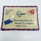 Par Avion Air Mail First Class Travel Clear Tan Makeup Bag