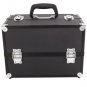 Large Makeup Train Case Cosmetic Organizer 3 Tiers Foldable Aluminum Jewelry Box