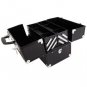 Large Makeup Train Case Cosmetic Organizer 3 Tiers Foldable Aluminum Jewelry Box
