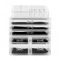 New 3In 1 Acrylic Makeup Case Storage Cosmetics Jewelry Container Display Racks