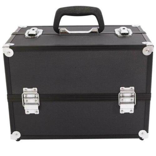 Large Aluminum Makeup Train Case Holder Jewelry Cosmetic Storage Box Lockable