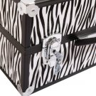 Large 14"x10"x9" Train Case Cosmetic Jewelry Organizer Makeup Storage Box Zebra