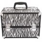 Large 14"x10"x9" Train Case Cosmetic Jewelry Organizer Makeup Storage Box Zebra